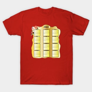 Calendar 2022. Golden Planning Business T-Shirt